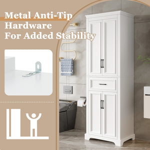 English Elm 70.8" Freestanding Bathroom Vanity with Soft-Close Doors, Adjustable Shelves, Anti-Tip Safety & Sleek Handles N729P335558K