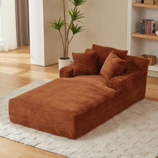 English Elm Oversized Chaise Lounge Chair - Plush Corduroy, No Assembly, Ergonomic Comfort For Living & Office W2339P318003-GIGA