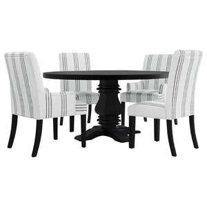 English Elm Evanston Farmhouse X-back Dining Chairs White Hardwood Set with Gray Upholstered Seats B062P441429