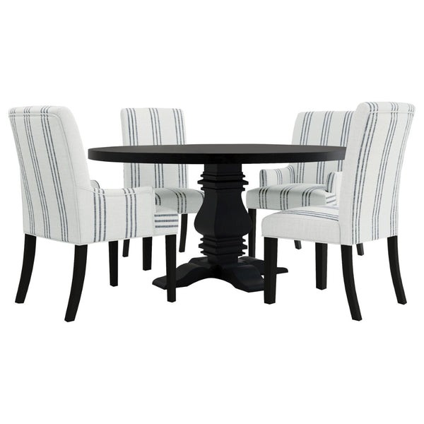 English Elm Evanston Farmhouse X-back Dining Chairs White Hardwood Set with Gray Upholstered Seats B062P441429
