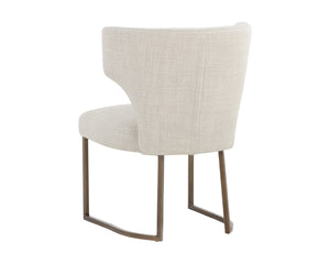 Sunpan YORKVILLE Dining Chair - Modern Wingback Design with Luxe Performance Fabric & Antique-Brass Legs 107812