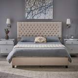 Christopher Knight Home® Scout Fully Upholstered Ivory Fabric Queen Bed Set