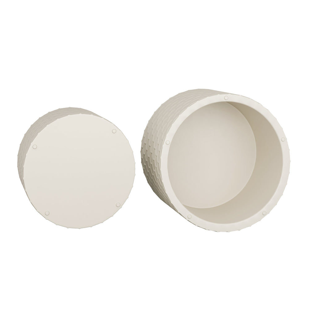 English Elm Stylish Honeycomb Nesting Coffee Tables Set — Modern Round Drum Design, Durable MDF, Space-Saving Pair Beige W757P206008