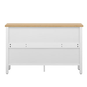 English Elm Vibe 47.2'' Retro Tv Stand For 43" Tvs - Stylish Media Console With Glass Doors & Secure Storage Solution N724P233371K-GIGA