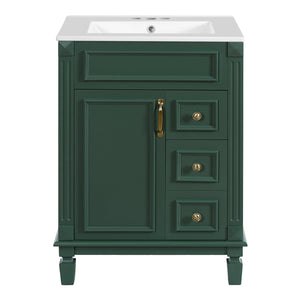 English Elm 24" Stylish Bathroom Vanity With Ceramic Sink & Soft-Close Drawers, Perfect For Small Spaces! N710P318989F