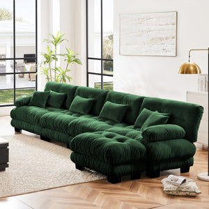 English Elm Free Modular Sectional Sofa - L-Shaped Chenille Couch For Living Room, 4-Seater Comfort & Style! W714S01181
