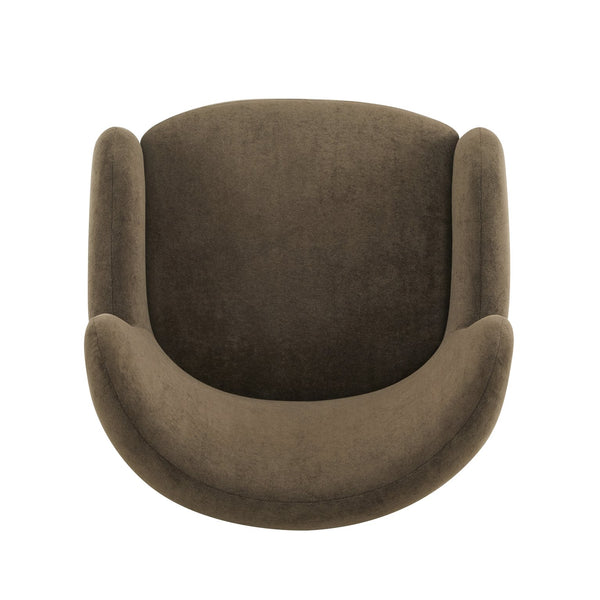 English Elm Christopher Knight Home® - Lucia Velvet Wingback Armchair with Pocket Spring Cushion, Mid-Century Birch Legs, Luxe Comfort Brown 31.5 L x 30.75 W x 30.5 H N776P205426D