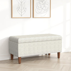 English Elm Zia Chevron Woven Storage Bench with Lift Top Hardwood Frame for Bedroom Entryway B056P416985