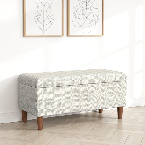 English Elm Zia Chevron Woven Storage Bench with Lift Top Hardwood Frame for Bedroom Entryway B056P416985