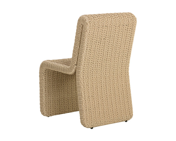 Sunpan Edessa Dining Chair - Modern Armless Design with Twisted Wicker and Aluminum Frame for Stylish Dining Natural
