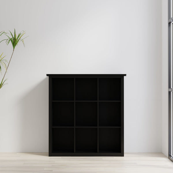 English Elm Artisan 9 Cube Bookcase & Storage Unit - Handcrafted Black Shelving For Stylish Organization & Display B136P238626