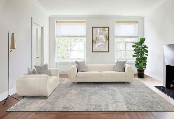 Pasargad Home Bergamo 3-seater Sofa In Ivory With Pillows - Mid-century Modern Elegance & Comfort Ivory Polyester Pzw-20044-3