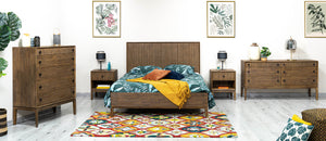 Lh Imports West 5 Drawer Chest With Soft Close Drawers - Stylish Storage Solution For Home Organization Brown Solid Acacia,Mdf Acacia Veneer,Plywood Wes006