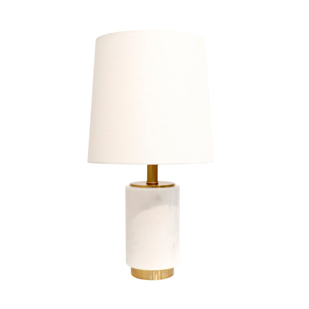 Pasargad Home Leon Marble Table Lamp In White And Gold - Stylish H22" Contemporary Lighting Decor White Marble Pmt-29135