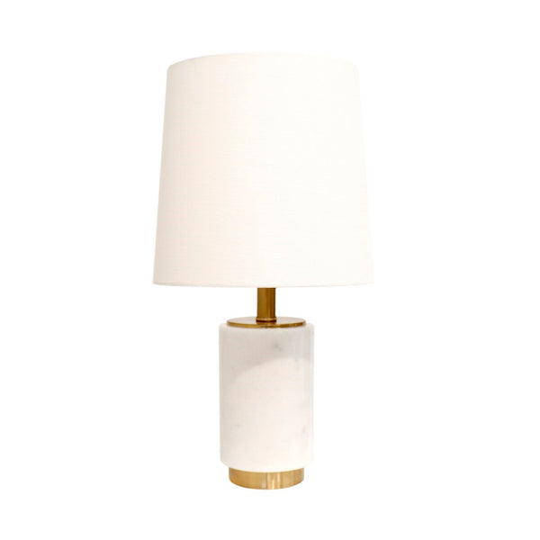 Pasargad Home Leon Marble Table Lamp In White And Gold - Stylish H22" Contemporary Lighting Decor White Marble Pmt-29135