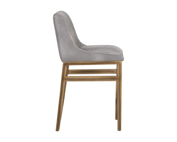 Sunpan Halden Urban Bar Stool with Bold Channel Tufting and Rustic Bronze Steel Frame for Stylish Spaces Bravo Metal