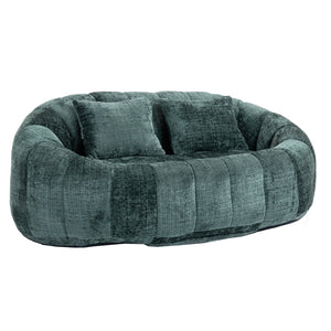 English Elm Bean Bean Bag Sofa High-Density Memory Foam Two-Seater Lounger High Back Chenille Cozy Support Emerald W395P181435