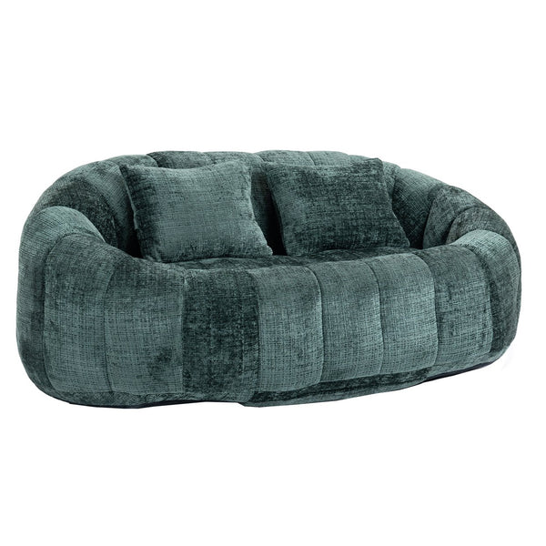 English Elm Bean Bean Bag Sofa High-Density Memory Foam Two-Seater Lounger High Back Chenille Cozy Support Emerald W395P181435