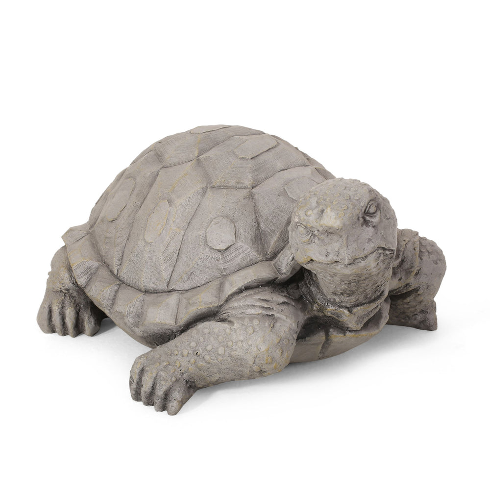 English Elm Christopher Knight Home® - TURTLE Handcrafted Outdoor Garden Statue in Dark Gray Cast Stone, Weather-Resistant Vintage Accent (12.5" W) 70872.00DGRY