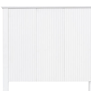 English Elm Stylish Queen Bed Frame Vertical Slat Headboard Solid Wood Contemporary Bedroom White N770PQ369236K