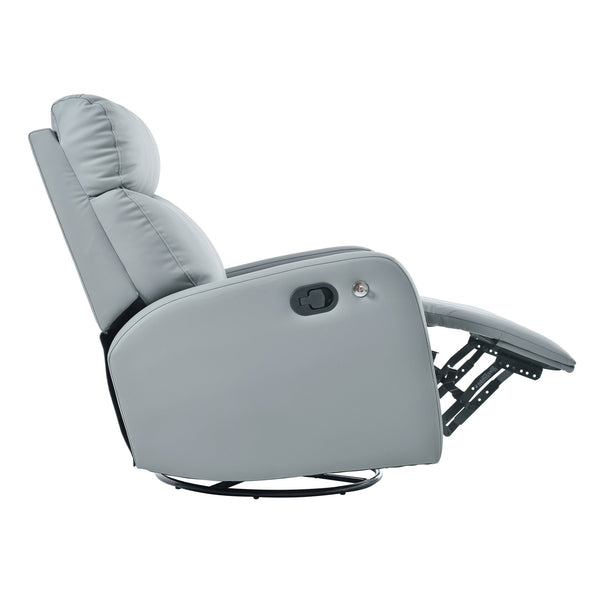 English Elm Swivel 360° Rocker Recliner Chair with Glider, 95-160° Manual Recline, 30° Rocking, Nursery Seat (Blue-Gray) W1028P251470