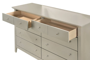 English Elm Hammond Elegant Silver Champagne Dresser with Dovetail Drawers, Soft-Close Hardware, Durable Veneer Finish Champagne 41 L x 63 W x 21 H B078108303