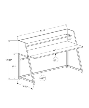 English Elm Computer Desk - Modern Home Office Workstation With Hutch, Ample Storage & Sturdy Metal Frame B2710P219832