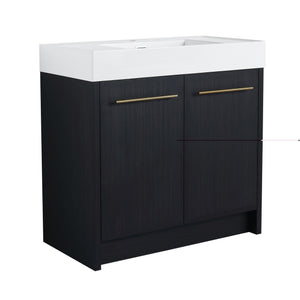 English Elm 36 Inch Freestanding Bathroom Vanity With Resin Sink & Soft-Close Doors – Modern, Durable Design W999S00179
