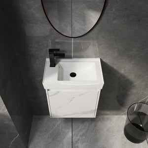 English Elm 20" Wall-Mounted Bathroom Vanity With Ceramic Sink, Stylish Storage & Minimalist White Finish W1972P196393