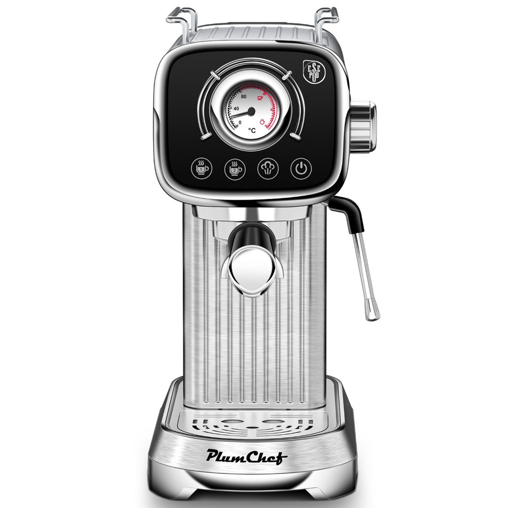 English Elm 20 Bar Espresso Machine Stainless Steel Compact Vintage Style with Steam Wand W1002P292362