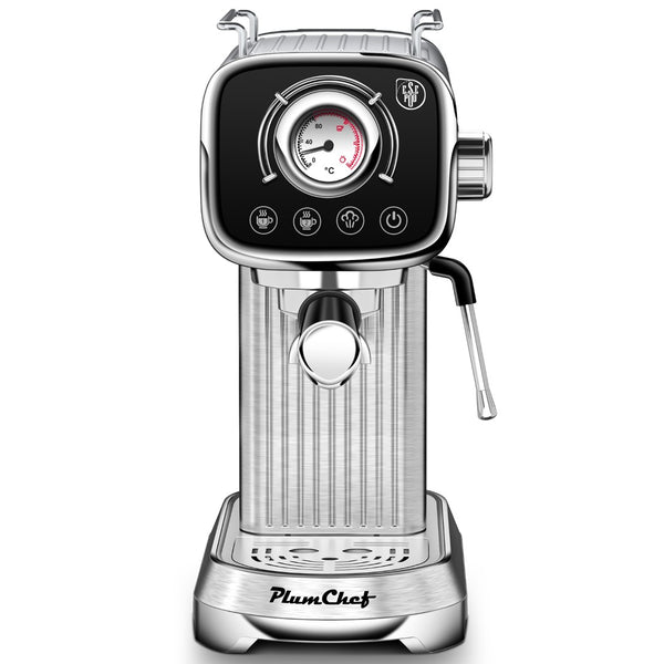 English Elm 20 Bar Espresso Machine Stainless Steel Compact Vintage Style with Steam Wand W1002P292362