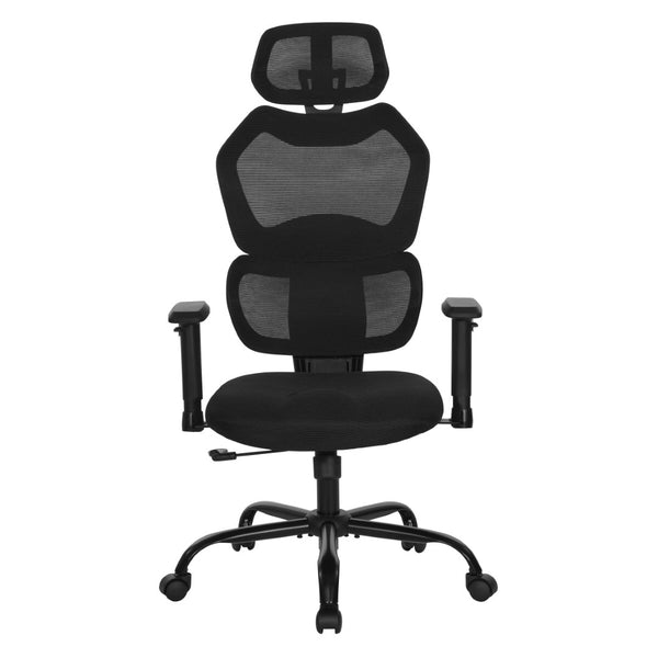 OSP Home Furnishings Ventilated Mesh Office Chair with Lumbar Support Adjustable Headrest and Ergonomic Tilt EM14622HR-3