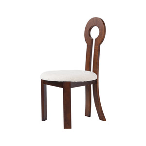 English Elm Vintage Rubber Solid Wood Dining Chair Set of 2 — Plush Berber Fleece Upholstery, Water & Stain Resistant, 280 lb Capacity Natural,White W1535P281510