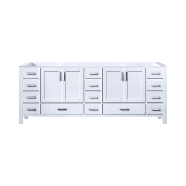 English Elm White Double Bath Vanity 84-in W x 22-in D with Soft-Close Drawers, 14 Drawers & Cabinet Storage B2731P258963
