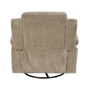 English Elm Glider Swivel Recliner with Smooth 360° Glide and Pull-Handle Recline, Microfiber Comfort, Sturdy Frame Brown 38.5 L x 34 W x 26.5 H B011P329293