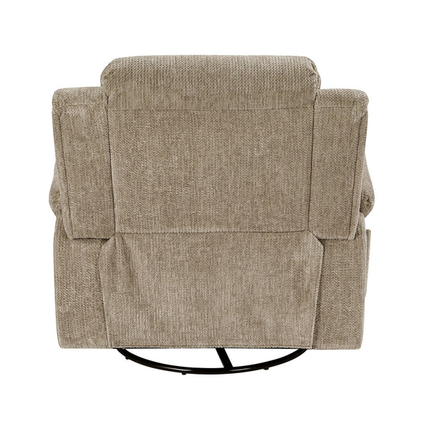 English Elm Glider Swivel Recliner with Smooth 360° Glide and Pull-Handle Recline, Microfiber Comfort, Sturdy Frame Brown 38.5 L x 34 W x 26.5 H B011P329293