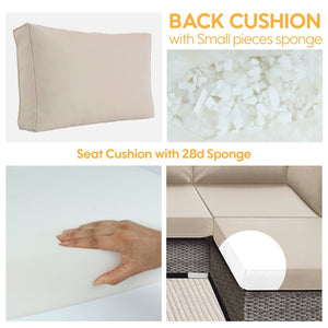 English Elm Outdoor Deep Seat Sectional Replacement Cushions Fade Resistant Polyester Set Beige W419P187679