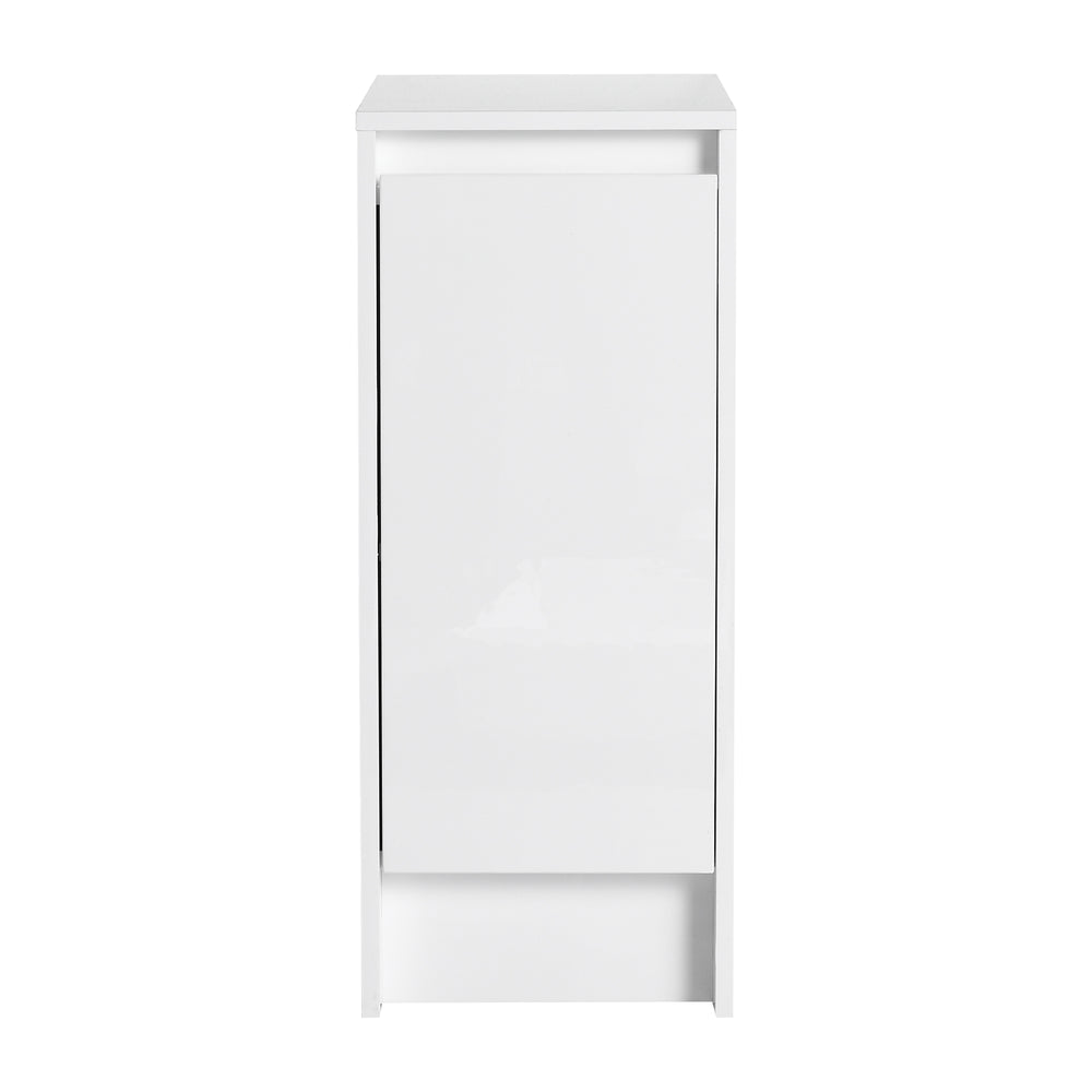 English Elm 12" Freestanding Bathroom Storage Cabinets with Soft-Close Door, Hidden Handle, Adjustable Shelves, Durable Finish W999P251808