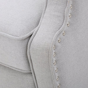 English Elm Christopher Knight Home® - Light Grey Tufted Fabric Arm Chair Recliner with Wingback Design, Button-Tufted Diamond Stitch Comfort and Pushback Recline, 28.5"W x 62"D Fully Reclined — Stylish Living Room Accent 56992.00LGY