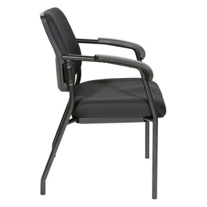 OSP Home Furnishings Padded Visitor Chair with Lumbar Support and Pu Armrests for Modern Office Reception 83710B-231