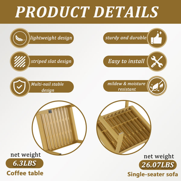 English Elm 2-Piece Indoor/Outdoor Furniture Set - Ergonomic, Waterproof, Easy-Clean Patio Chairs & Table In Yellow W3450P323305