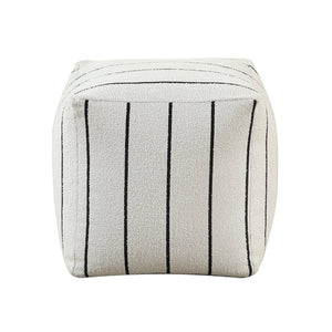 English Elm Modern Square Pouf In Off-White Jacquard Fabric – Versatile Seating & Footrest For Small Spaces B011P251657
