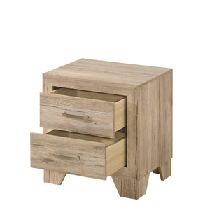 English Elm Natural Contemporary 2-Drawer Nightstand with Spacious Storage, Natural Wood Finish, 22"W x16"D x24"H Stylish Bedroom Accent B011P317196