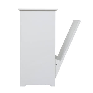 English Elm Trash Cabinet with Adjustable Tilt, White MDF 13-Gallon Hidden Garbage Bin Holder for Home (30.7"H) W2181P357598