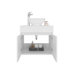 English Elm Colville Floating Wall Mount Vanity Cabinet Matte Finish Modern Bathroom Storage White B092P439915