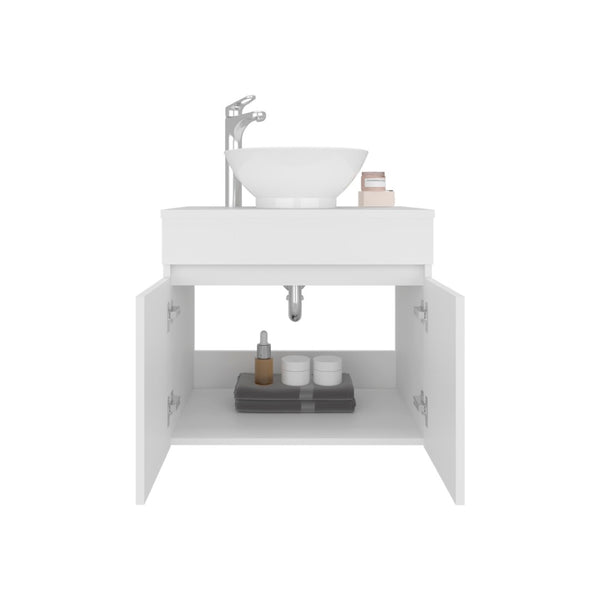 English Elm Colville Floating Wall Mount Vanity Cabinet Matte Finish Modern Bathroom Storage White B092P439915