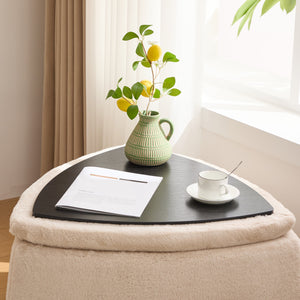 English Elm 29.9"Wide Faux Fur Storage Ottoman Set with Reversible Lid, Metal Legs, Foam Seat, 275lb Capacity Light Camel W3098P296985