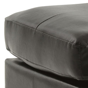 English Elm Casual PU Black Ottoman 19"H x 23"W x 23"D — No Assembly, Durable Single-Seat Accent for Modern Rooms B078108269