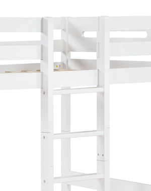 English Elm Esin Twin/Twin White Bunk Bed - Durable Pine Composite Wood, 300lb Capacity, Slat System Included B2726S00329