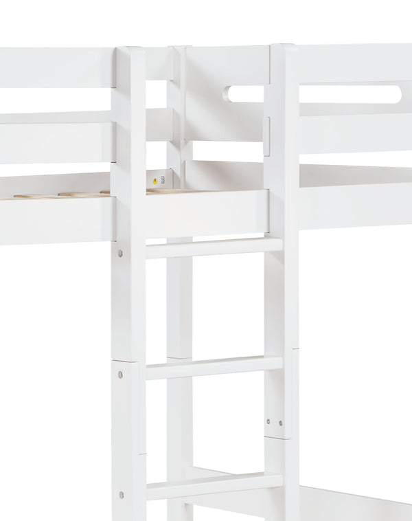 English Elm Esin Twin/Twin White Bunk Bed - Durable Pine Composite Wood, 300lb Capacity, Slat System Included B2726S00329